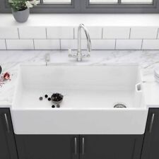 LSC Belfast 895 XL 1.0 Bowl Fireclay Ceramic Kitchen Sink & Chrome Waste