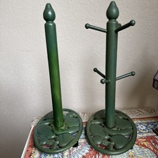 Set Vintage Cast Iron Mug Tree