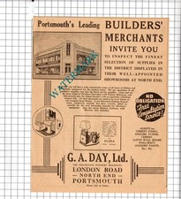 G A Day Ltd Builders Merchants London Road North End Portsmouth - 1953 Advert