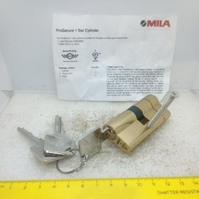 Mila Upvc Door Lock Barrel Euro Cylinder 30mm + 30mm KM 535608 Brass, 3 Keys New