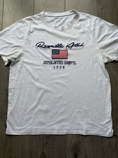 Mens White Primark American Logo T-Shirt UK Size L