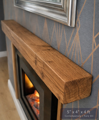 Solid oak beam floating shelf - solid,