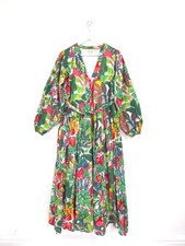 Boden Dress Size 12 Amelia Floral Print Tiered Maxi Long Belted Bright Cotton