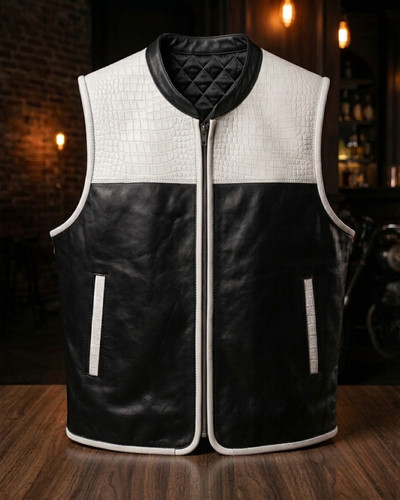 Men black white leather - men's,