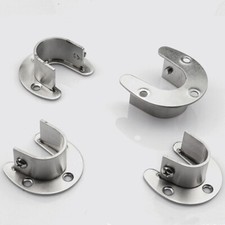 2X Closet Rod Bracket Shower Curtain Rod Pole End Supports Sockets Flange Holder