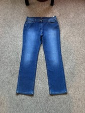 M&S Collection Blue Straight Leg Jeans with Stretch size 16   W35  L30.5