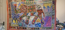 Indian Wall Hanging Tapestry Embroidered Authentic Elephant 