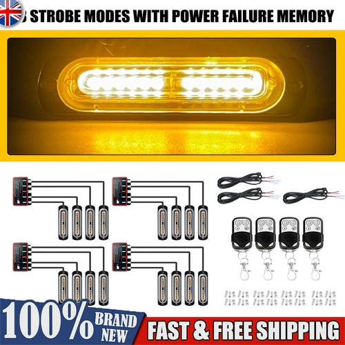 12led amber recovery strobe - 4x,