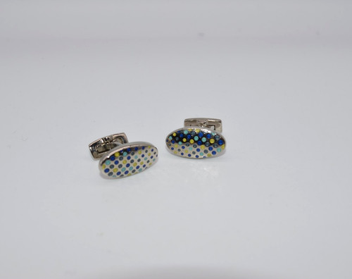 Duchamp cufflinks oval polka - ,,