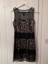Geri Halliwell x Next Black & Gold Sequin Cocktail Dress – UK 12