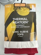 M&S Pack Of 2 Thermal Heatgen Long Sleeve Tops Size 10 BNWT