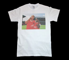 Dennis Bergkamp Ian Wright retro Arsenal White T-shirt sizes Small-3XL