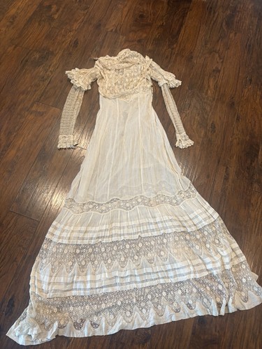 Antique edwardian tea dress - tea,