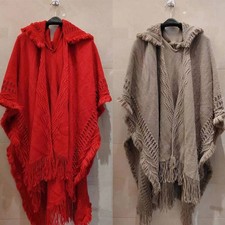Cloak Hooded Knitted Shawl