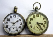 Job Lot of 2 Vintage WW2 Period Chrome Cased POCKET WATCHES