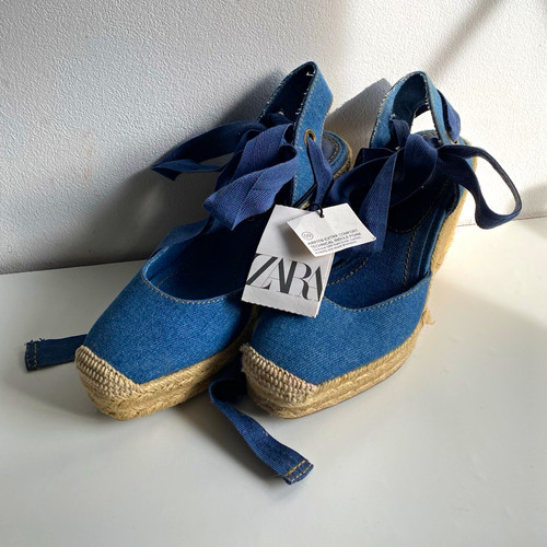 Zara blue denim espadrille - blue,