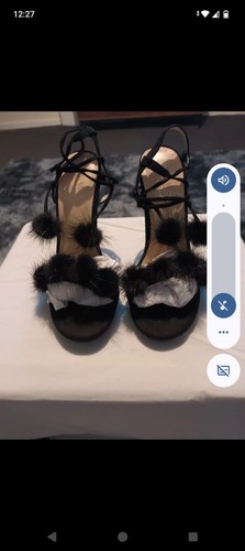 Shoes black suede fur - suede,