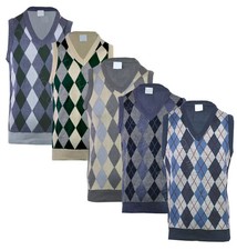 Mens Argyle V Neck Sleeveless
