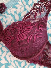 La Senza Maroon Lace Lurex