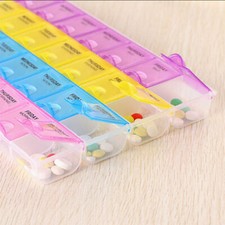 Pill Box 28 Slot 7 Days Weekly Tablet Pill Medicine Box Holder Storage Organizer