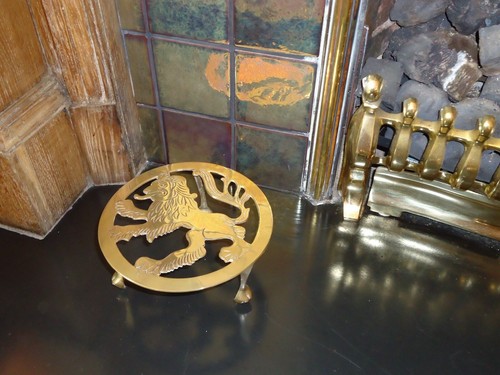 Brass fireplace stand - fireplace, stand.brass