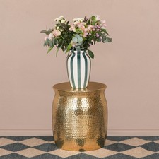 Brass Hammered Aluminium Stool