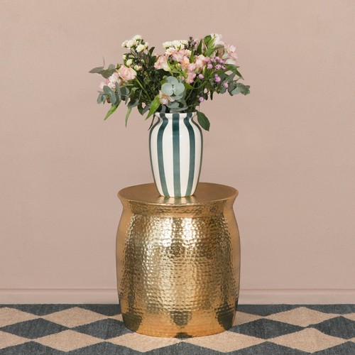 Brass hammered aluminium stool - hammered,