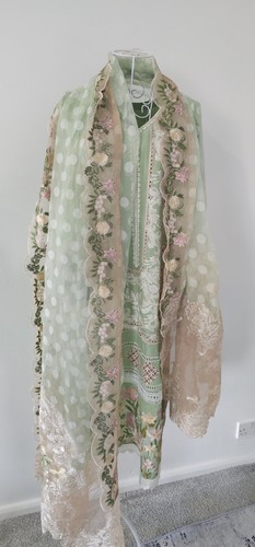 Luxury mint green embroidered - green,