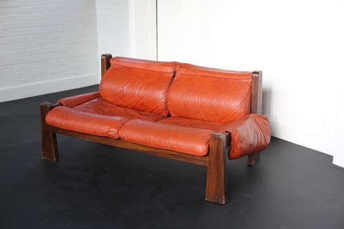 1970s orange leather - 1970s,