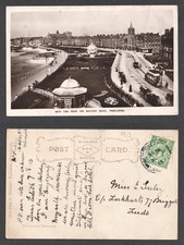 Morecambe Battery Hotel West End Lancashire RPPC Real Photo Postcard. 1913. Tram