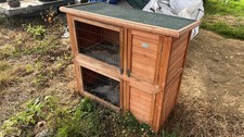 2 -Tier Rabbit, Guinea Pig,Small Animal  Hutch chicken duck opening lid 