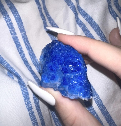 Blue crystal geode rock - blue,