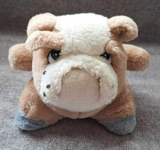 Vintage. PMS .Cute Beige and White French Bulldog Dog .Plush Soft Toy .Clean