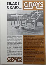 Original Gray's Of Fetterangus Silage Grabs Single Sheet Brochure, c 1970's