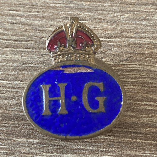 Ww2 brass enamel home guard - ww2,