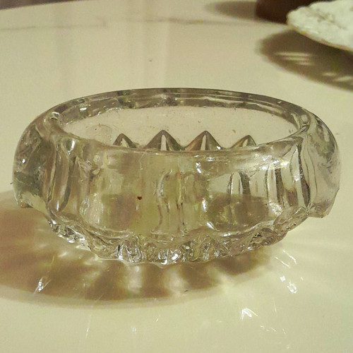 Clear pressed glass starburst - glass,