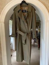 Vintage Burberrys Made in England Trench Coat – Green Classic Icon Size 48 long