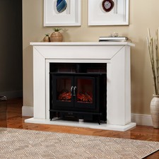 LED Flame Electric Fire Suite Fireplace Mantel Heater Stove Home Freestanding UK
