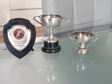3 x Vintage Small E.P.N.S Silver Plated School Sports Trophies.GREENHOLME SCHOOL