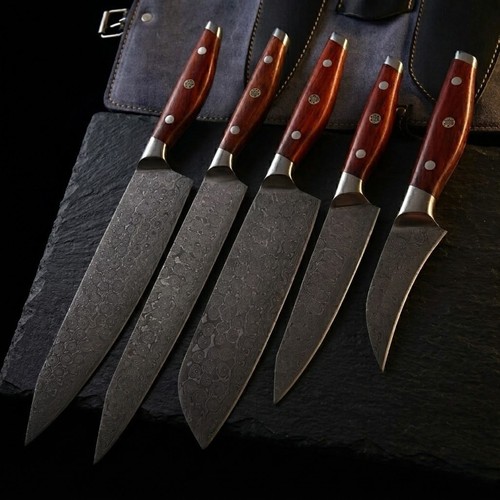 Damascus chef knife set - damascus,