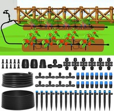 Drip Irrigation System Kit 15m Garden Watering Set Tubing, Emitters & Nozzles