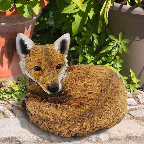 Curled fox garden ornament - fox,