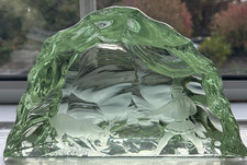 Large KOSTA - VICKE LINDSTRAND art glass ice block sculpture SIGNED