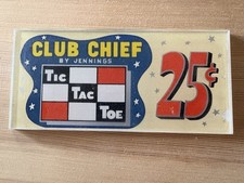 Original Jennings 25 Cent Club Chief Slot Machine Denom Card Plexi NOS T-T-T