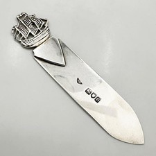 VICTORIAN NOVELTY SHIP BOOKMARK STERLING SILVER London 1897 James Dudley
