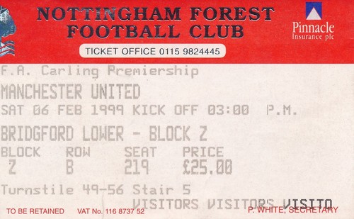 Ticket nottingham forest - ticket:, v