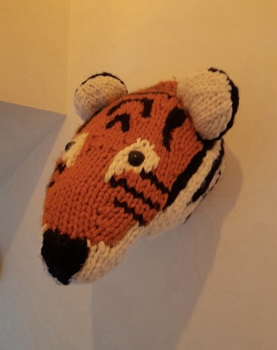 Cute wall hanging tiger - wall, head
