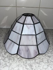 Glass Metal Frame Lampshade Lilac Purple Crack Heavy Quality 