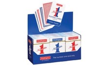 6 x Waddington No.1 Playing Cards Quality RED & BLUE Classic Linen Finish Pack 