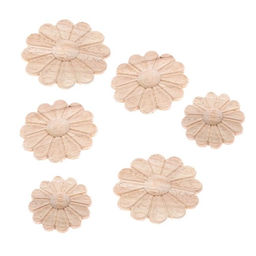 Wood carved appliques round - carved,